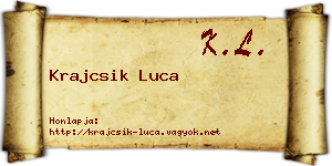 Krajcsik Luca névjegykártya